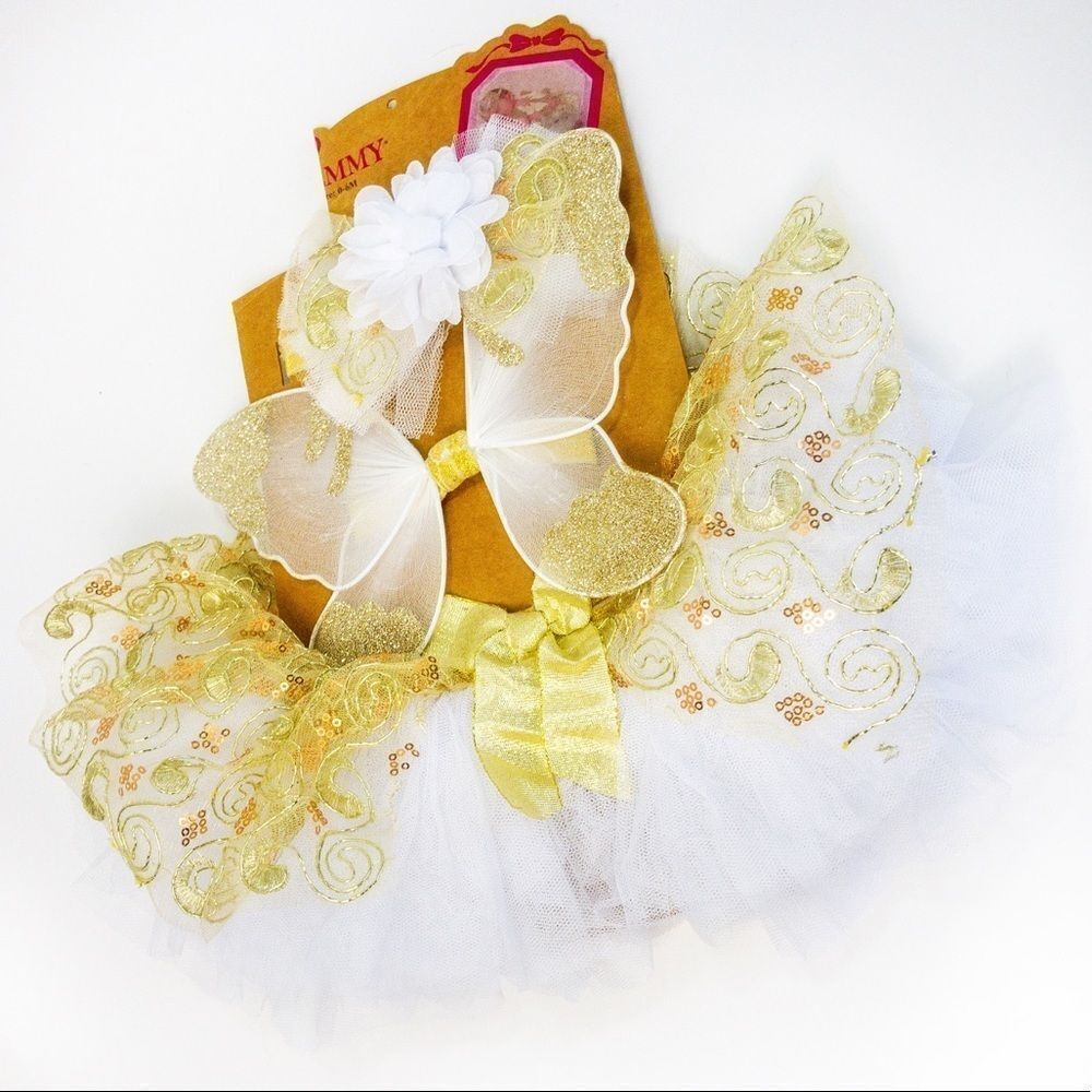 Elly & Emmy 3-Piece Angel Tutu Set Sz 0-6M